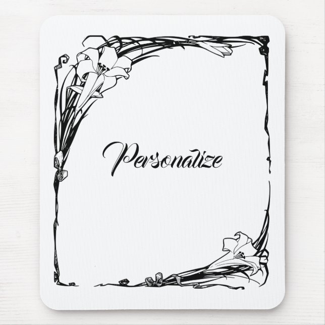 Art nouveau lily mousepad (Front)