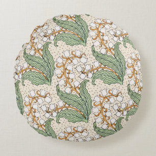 Art nouveau lily of the valley flower pattern LRG Round Cushion