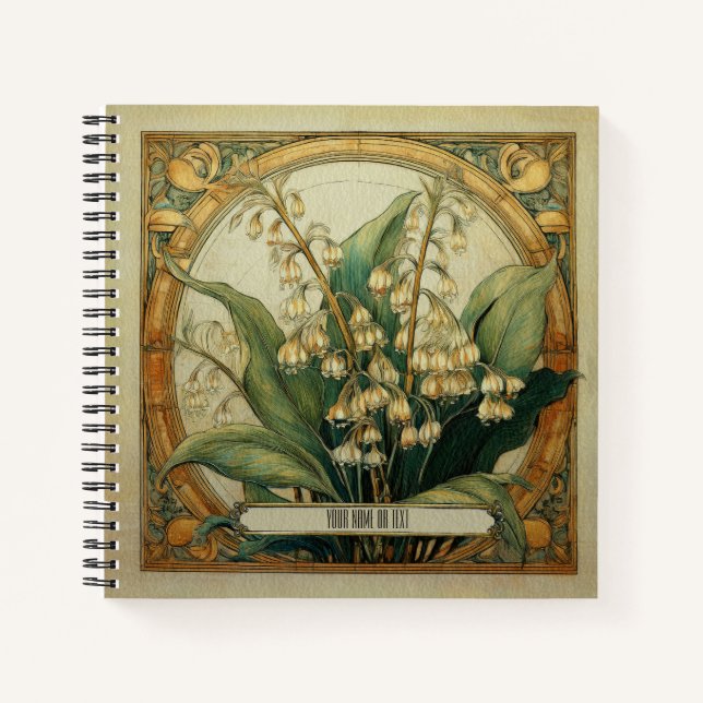 Art Nouveau Lily of the Valley Notebook (Front)