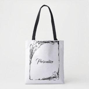 Art nouveau lily tote bag