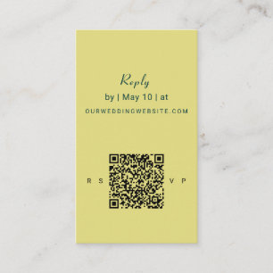 Art Nouveau Lily Wedding   QR Code Reply Enclosure Card