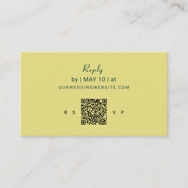 Art Nouveau Lily Wedding | QR Code Reply Enclosure Card (Front)