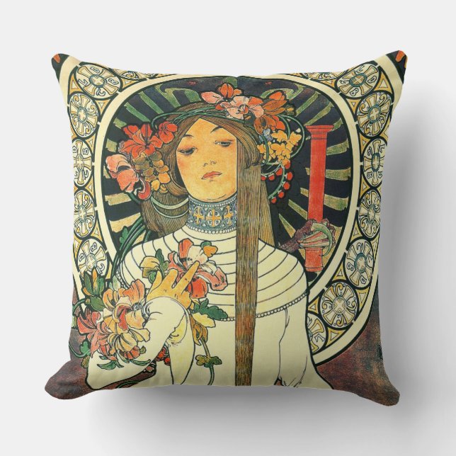 Art Nouveau Liqueur Ad 1898 Cushion (Front)