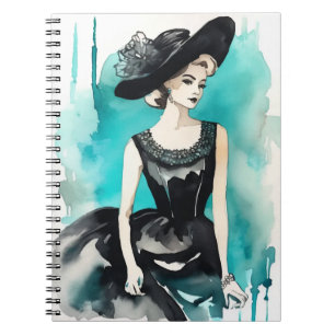 Art Nouveau Little Black Dress LBD Sketchbook Notebook