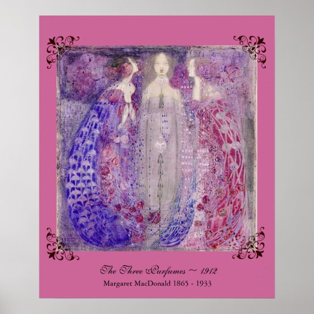Art Nouveau MacDonald The Three Perfumes 1912 Poster (Front)