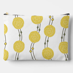 Art Nouveau Mackintosh Rose Stripes Yellow Accessory Pouch