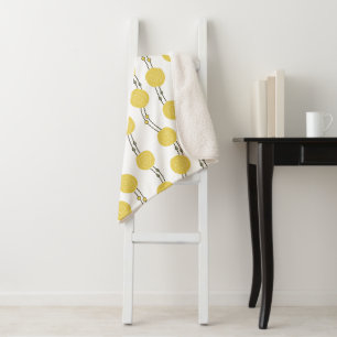 Art Nouveau Mackintosh Rose Stripes Yellow Sherpa Blanket