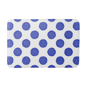 Art Nouveau Mackintosh Roses Retro Floral Blue Bath Mat