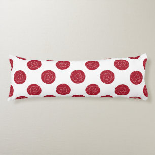 Art Nouveau Mackintosh Roses Retro Floral Red Body Cushion