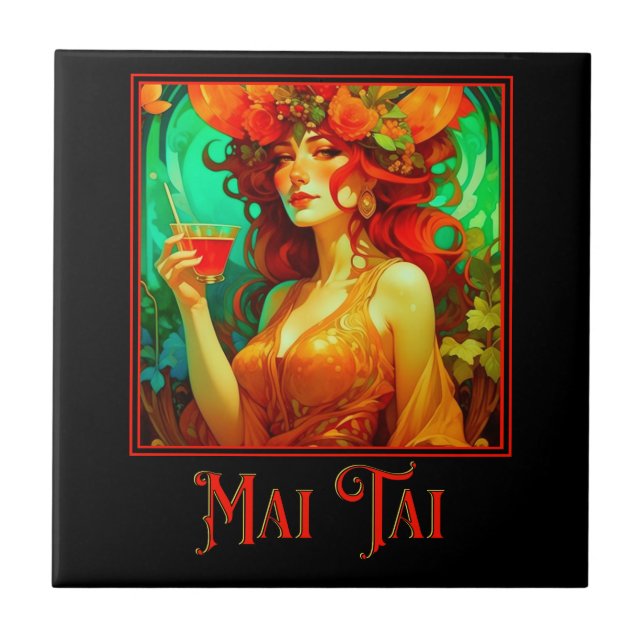 Art Nouveau Mai Tai Tile (Front)