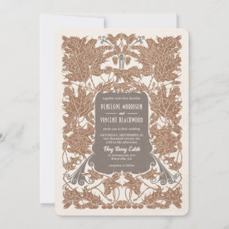 Art Nouveau Majestic Oak Wedding Invitation