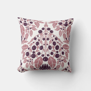 Art Nouveau Mauve & Purple–Vintage Floral Scallop  Cushion
