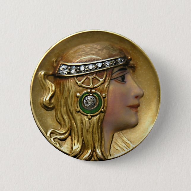 Art Nouveau Medallion 6 Cm Round Badge (Front)