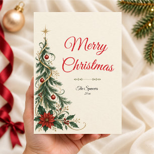 Art Nouveau Merry Christmas Holiday Card