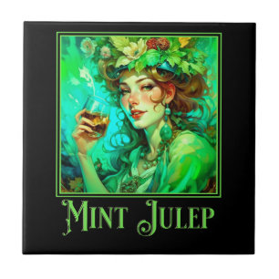 Art Nouveau Mint Julep Tile