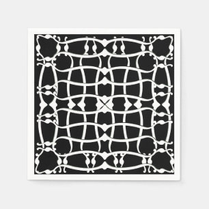 Art nouveau monochromatic pattern napkin