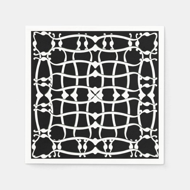 Art nouveau monochromatic pattern  napkin (Front)