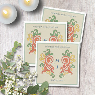 Art Nouveau Monogram Wedding Napkin