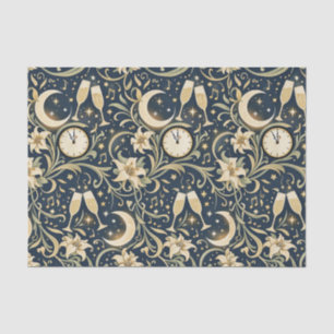 Art Nouveau Moonlit New Year Pattern Tissue Paper