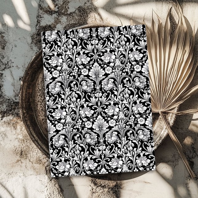 Art nouveau Morris black and white floral rice Tissue Paper (Art nouveau Morris black and white floral rice Tissue Paper)