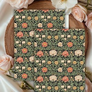 Art nouveau Morris pastel green peach blush flower Tissue Paper