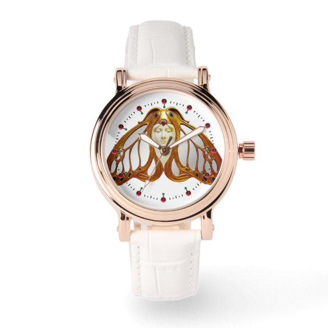 ART NOUVEAU MOTH WOMAN WATCH (Front)