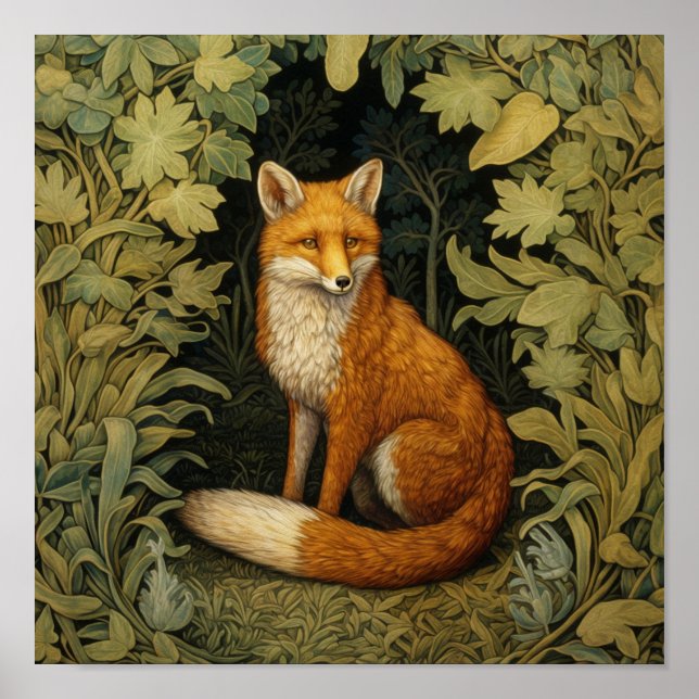 Art nouveau mouse and flowers poster (Front)