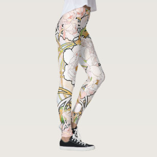 Art Nouveau Mucha Floral All Over Print Leggings
