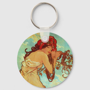 Art Nouveau - Mucha - Summer Key Ring