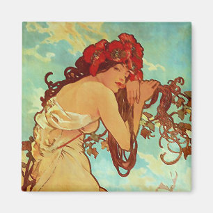 Art Nouveau - Mucha - Summer Magnet