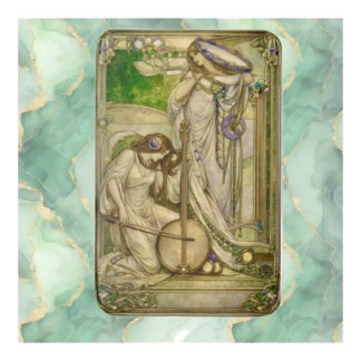 Art Nouveau Music Maidens Vintage Illustration Bath Mat
