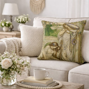 Art Nouveau Music Maidens Vintage Illustration  Cushion