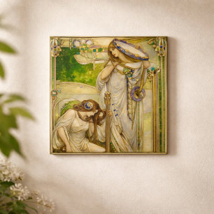 Art Nouveau Music Maidens Vintage Illustration  Tile