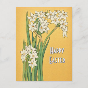 Art Nouveau Narcissus Flowers – Easter Postcard