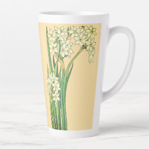 Art Nouveau Narcissus Flowers Latte Mug