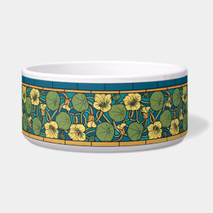Art Nouveau Nasturtium Blue Gold floral Verneuil 