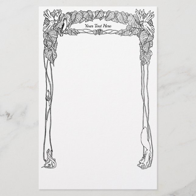 Art Nouveau Nature Themed Stationery (Front)
