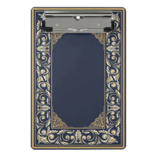Art nouveau, navy blue, gold,antique,belle époque mini clipboard