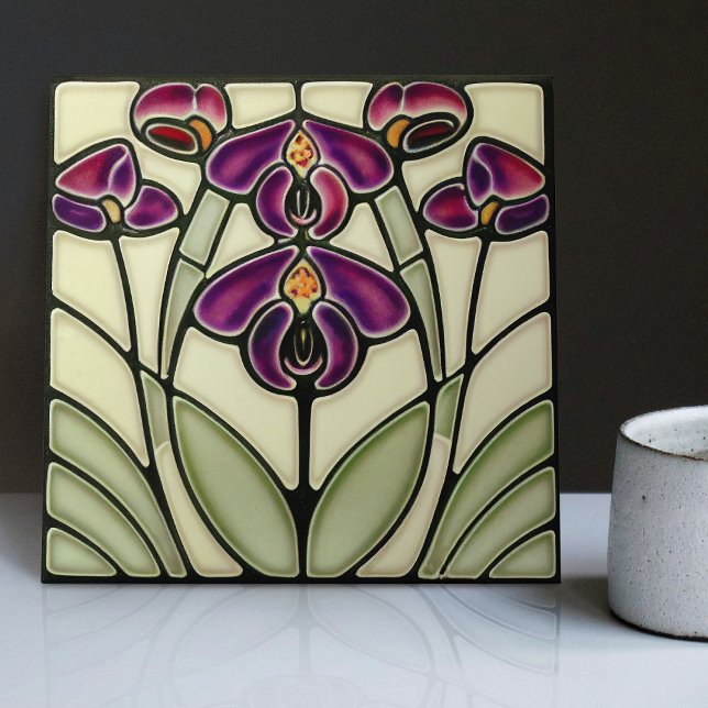 Art Nouveau Nemesia 'Dazzle-Me Lilac' Symmetrical Tile (Creator Uploaded)
