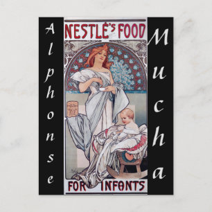 Art nouveau, Nestle baby food by Alphonse Mucha Postcard