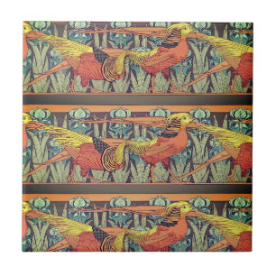 Art Nouveau Oiseaux, Jeu de Fond Ceramic Tile