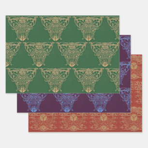 Art Nouveau Old Book Covers Wrapping Paper Sheet