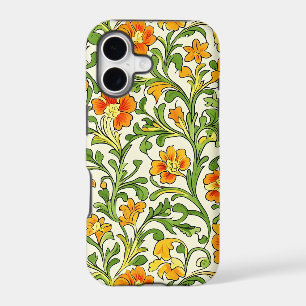 Art Nouveau orange and yellow floral pattern