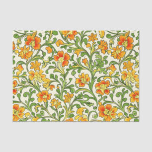  Art Nouveau orange and yellow floral pattern  Tissue Paper