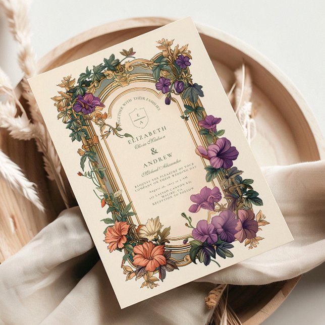 Art Nouveau Orchid Frame Wedding Invitation (Creator Uploaded)
