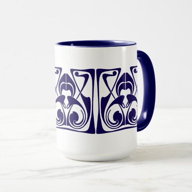 Art Nouveau Ornament Frieze Mug (Front Right)