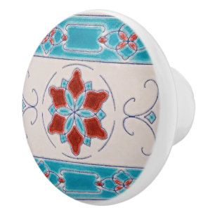 Art Nouveau Ornamental Majolica Cabinet Ceramic Knob