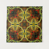 art nouveau ornamental vintage pattern in green, y