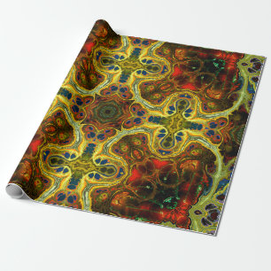 art nouveau ornamental vintage pattern in green, y wrapping paper