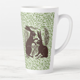 Art Nouveau Pair of Rabbits De Morgan and Morris Latte Mug
